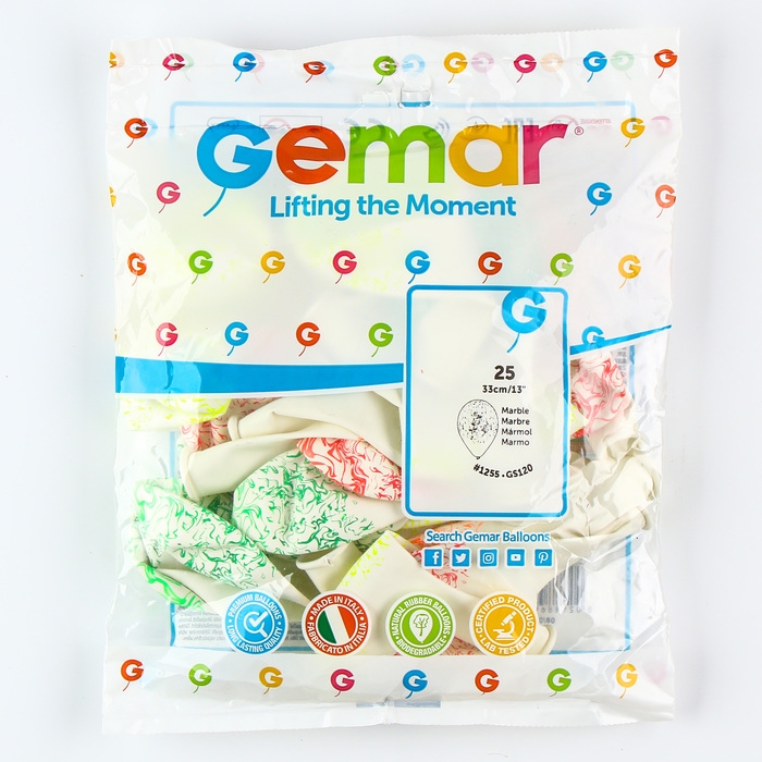 Шар латексный 14" &laquo;Шелкография&raquo;, 25 шт., белый, МИКС