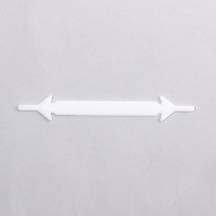 Набор шнурков для обуви, 6 шт, силиконовые, плоские, 13 мм, 9 см, цвет белый