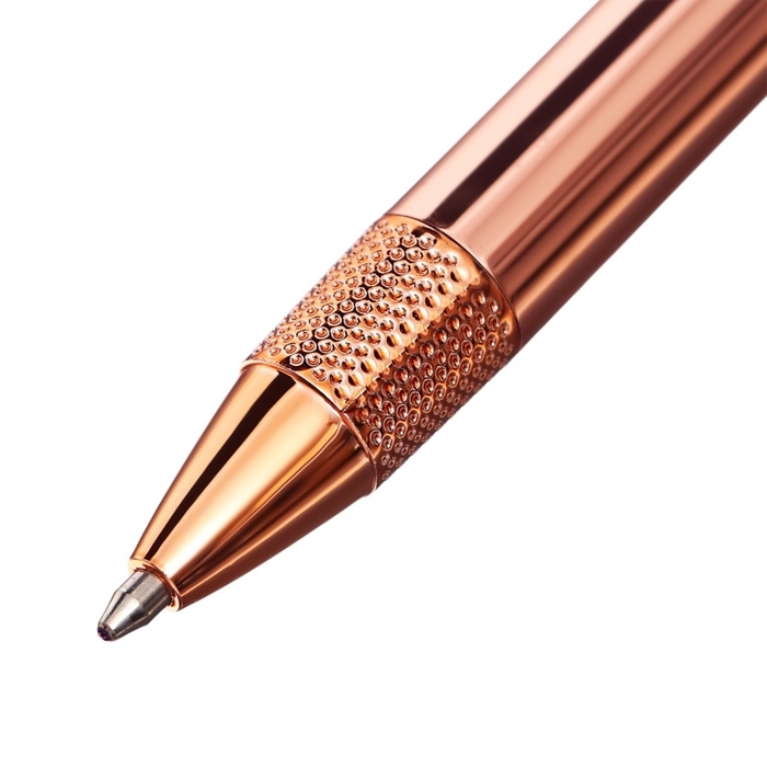 Ручка подарочная шариковая в кожзам футляре поворотная Стиль корпус медь Ручка подарочная шариковая в кожзам футляре поворотная Стиль корпус медь