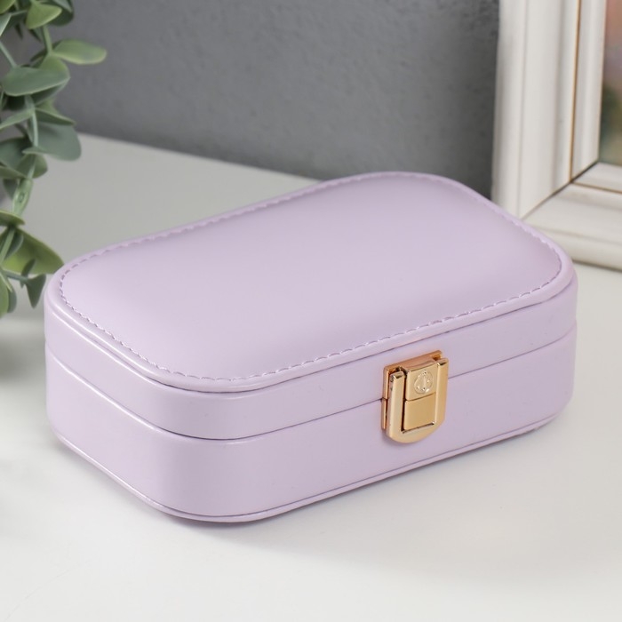 Шкатулка кожзам для украшений Шкатулка кожзам для украшений "Эмори" сиреневая15х10х4,5 см