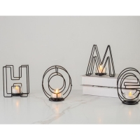 Подсвечник металлический настольный "Home", 13.5 х 42 см, черный Подсвечник металлический настольный "Home", 13.5 х 42 см, черный