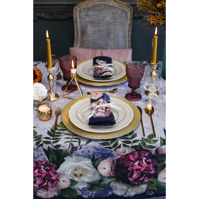 Скатерть &laquo;Этель&raquo; &laquo;Цветочный этюд&raquo; 150 &times; 180 см, хлопок 100 %, саржа 190 г/м&sup2;