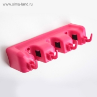 Держатель для уборочного инвентаря с крючками, 26&times;6&times;9 см, цвет МИКС