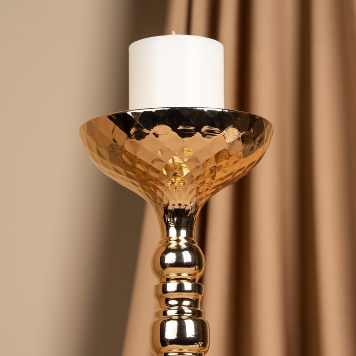 Подсвечник металл на 1 свечу &laquo;Ричард&raquo; цвет золото 12.5 х 12.5 х 44 см