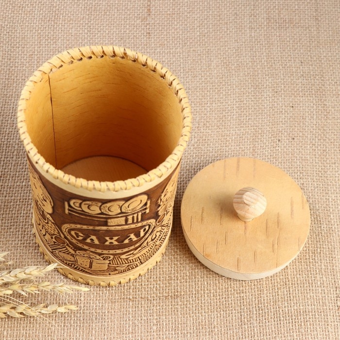 Туес &laquo;Дедушка и бабушка&raquo;, сахар,10х17,5 см, береста