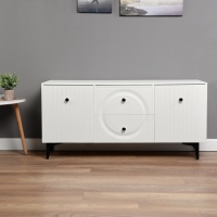 Тумба под ТВ Валенсия 16.45, 1331х383х637, цвет белый / белый МДФ