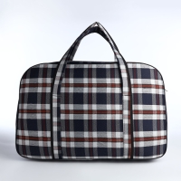 Сумка дорожная на молнии, наружный карман, длинный ремень, цвет синий/белый Сумка дорожная на молнии, наружный карман, длинный ремень, цвет синий/белый