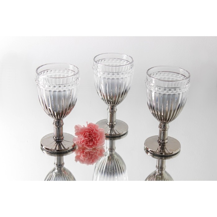 Набор бокалов из стекла Magistro «Босфор», 250 мл, 6 шт, цвет градиент серебро Набор бокалов из стекла Magistro «Босфор», 250 мл, 6 шт, цвет градиент серебро