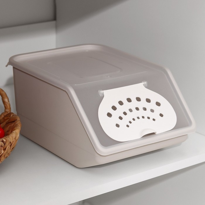 Контейнер для овощей Доляна, 7,6 л, 32,3&times;22&times;14,8 см, цвет серый