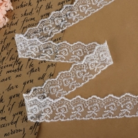 Кружево органза, 40 мм &times; 9 &plusmn; 0,5 м, цвет белый