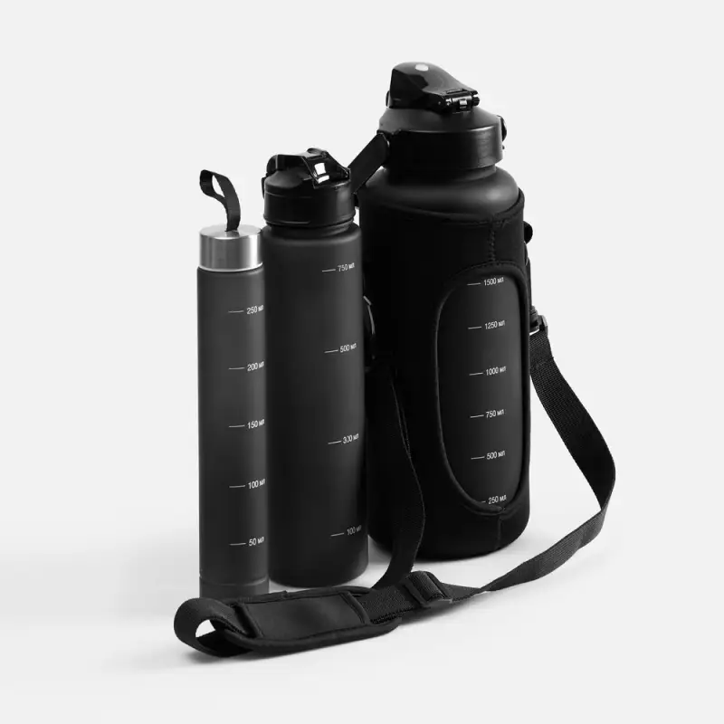 Набор спортивных бутылок Aquapack, черный Набор спортивных бутылок Aquapack, черный