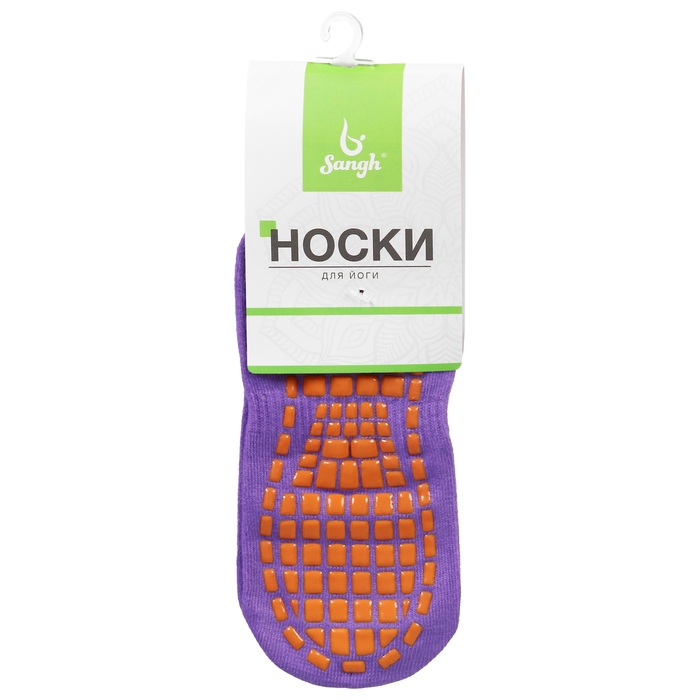 Носки для йоги Sangh, прорезиненные, р. 36-41, цвет фиолетовый Носки для йоги Sangh, прорезиненные, р. 36-41, цвет фиолетовый