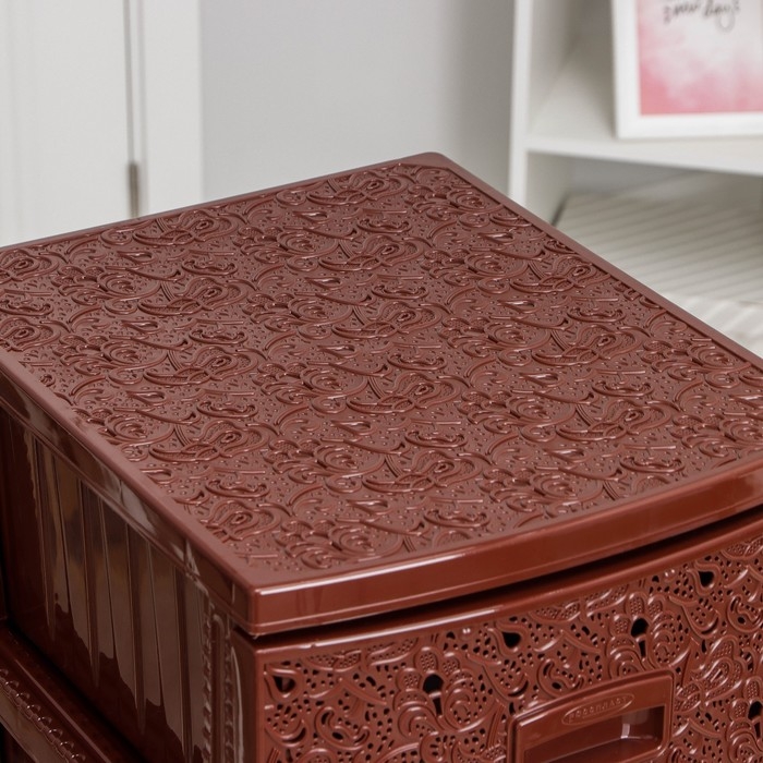 Комод 4-х секционный &laquo;Декор. Ажур&raquo;, цвет коричневый