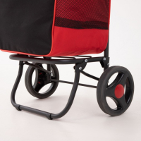 Сумка-тележка хозяйственная на шнуре, наружный карман, цвет чёрный/красный Сумка-тележка хозяйственная на шнуре, наружный карман, цвет чёрный/красный