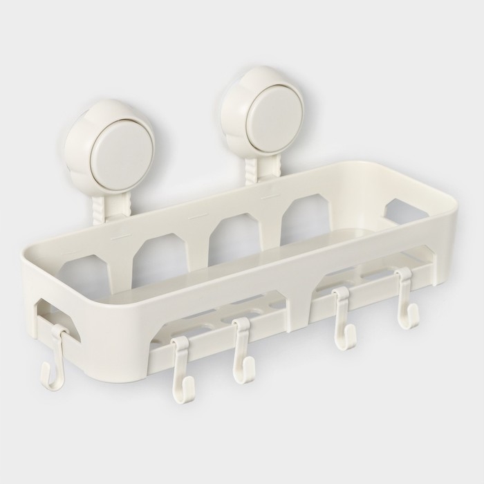 Полка на вакуумных присосках, 30×13×16 см, цвет белый Полка на вакуумных присосках, 30×13×16 см, цвет белый