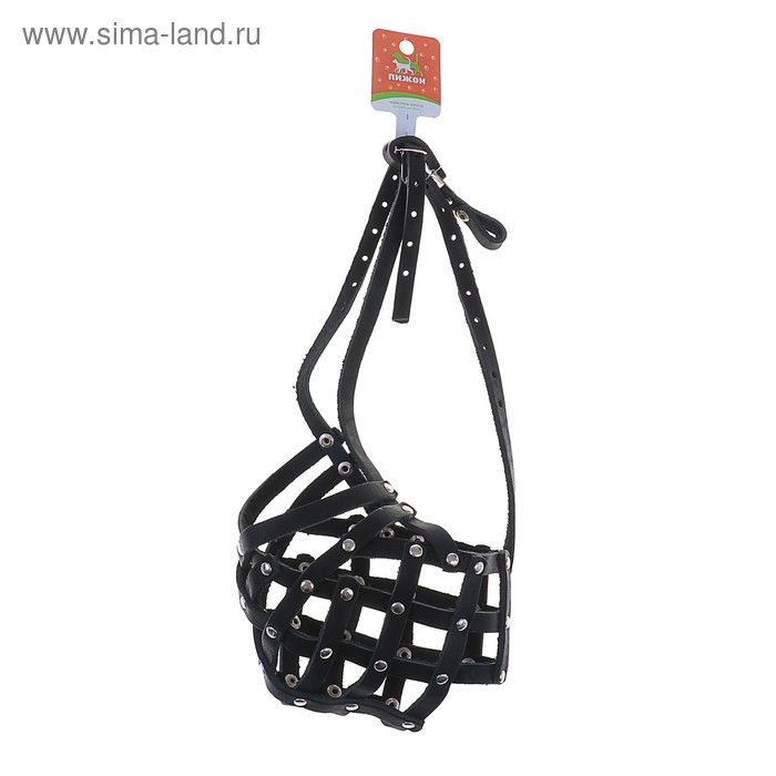 Намордник кожаный сетчатый с перемычкой №5, кавказская овчарка, дог, ОМ 42 см чёрный Намордник кожаный сетчатый с перемычкой №5, кавказская овчарка, дог, ОМ 42 см чёрный