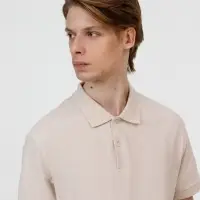 Рубашка поло унисекс Pacific, бежевая (льняная), размер XL Рубашка поло унисекс Pacific, бежевая (льняная), размер XL