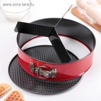 Форма для выпечки Доляна «Три начинки», 25×8,5 см, съёмное дно, антипригарное покрытие, цвет красный Форма для выпечки Доляна «Три начинки», 25×8,5 см, съёмное дно, антипригарное покрытие, цвет красный