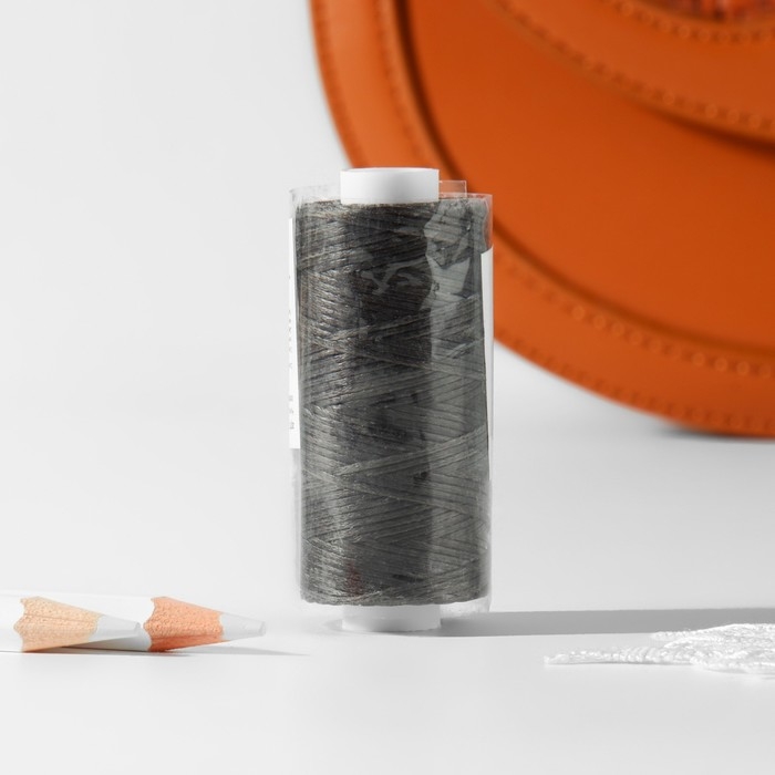 Нитки вощёные, плоские, 150D/16, 0,8 мм, 50 &plusmn; 2 м, цвет серый