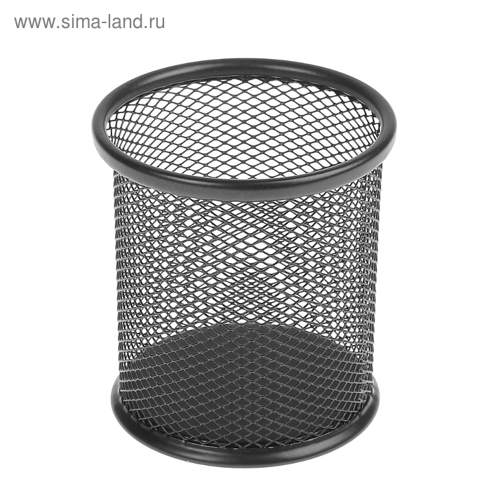 Стакан для пишущих принадлежностей, круглый, металлический, чёрный Стакан для пишущих принадлежностей, круглый, металлический, чёрный