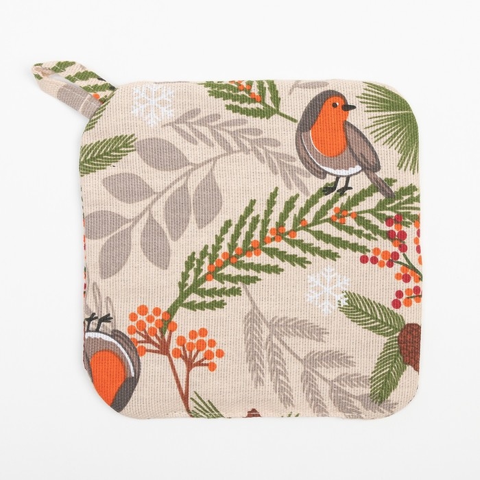 Прихватка Доляна Bullfinch 19х19 см, 100% хл, ватин 250г/м2