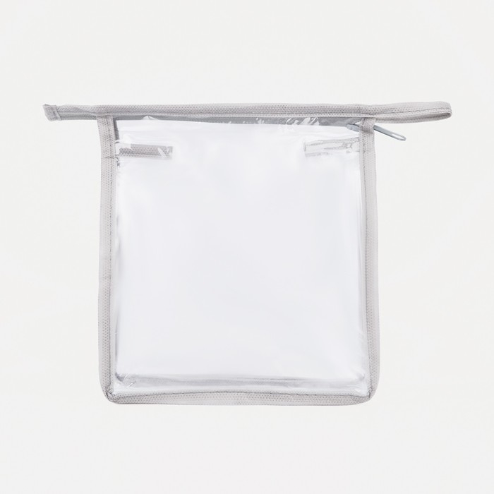 Косметичка на молнии, цвет серый/прозрачный