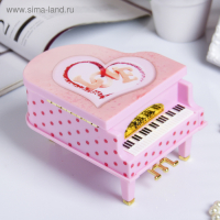 Шкатулка пластик музыкальная механическая "Розовый рояль" 9,2х14х10,8 см Шкатулка пластик музыкальная механическая "Розовый рояль" 9,2х14х10,8 см
