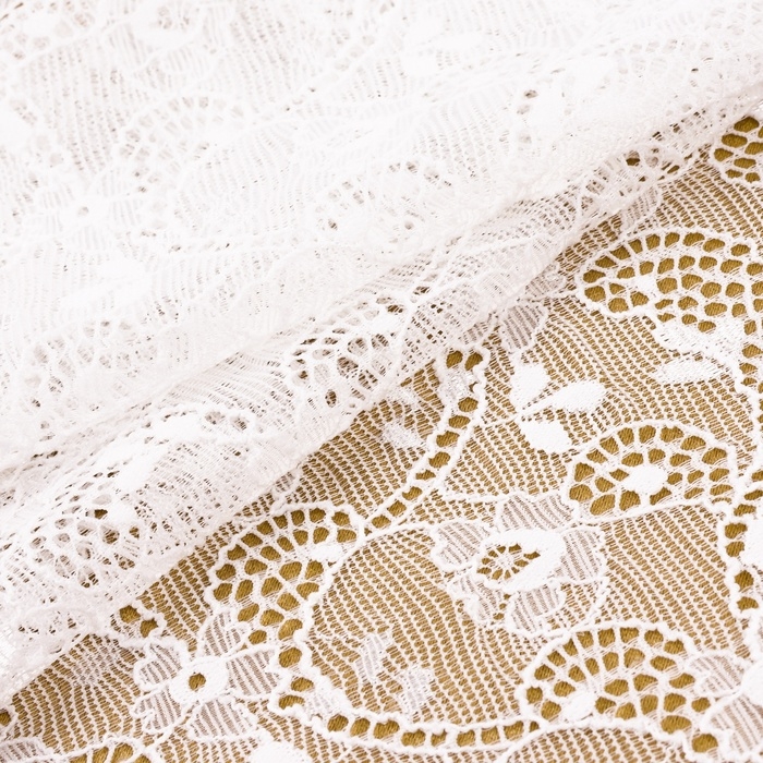 Кружевная эластичная ткань, 180 мм &times; 2,7 &plusmn; 0,5 м, цвет белый