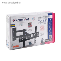 Кронштейн Kromax PIXIS-XS, для ТВ, наклонно-поворотный, 22-55", 95-423 мм от стены, черный