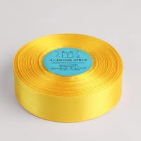 Лента атласная, 25 мм &times; 33 &plusmn; 2 м, цвет жёлтый №128
