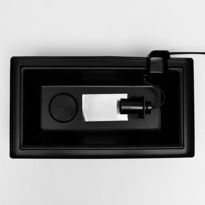 Аквариум Прямоугольный Аквариум Прямоугольный "Атолл" с крышкой, 13 литров, 30 х 16 х 26/31 см, чёрный