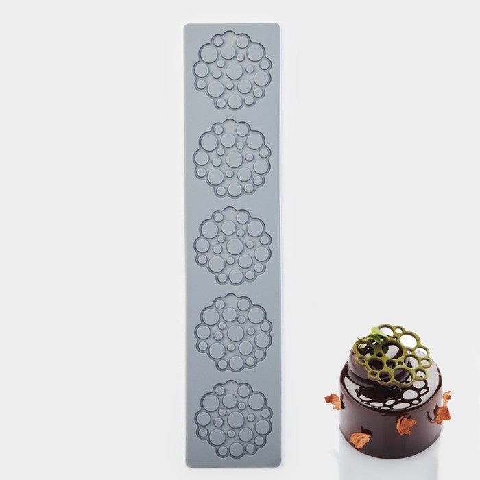 Коврик для айсинга Доляна &laquo;Пузыри&raquo;, силикон, 28&times;6&times;0,3 см, цвет серый