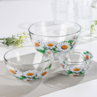 Набор салатников &laquo;Цветник&raquo;, 3 шт: 215 мл, d=11 см; 450 мл, d=15,8 см; 925 мл, d=18,8 см, МИКС