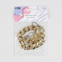 Цепочка для сумки, с карабинами, железная, 22 &times; 16 мм, 30 см, цвет золотой