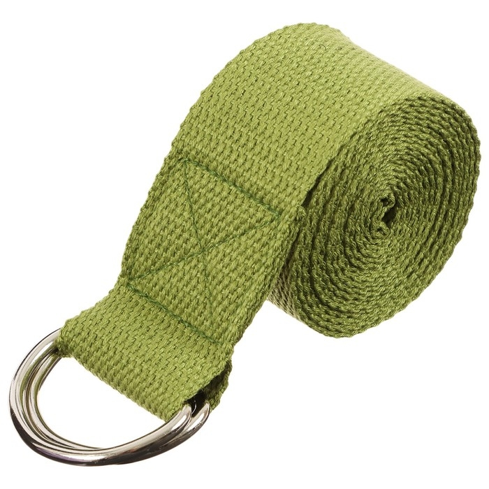 Ремень для йоги Sangh, 180×4 см, цвет зелёный Ремень для йоги Sangh, 180×4 см, цвет зелёный