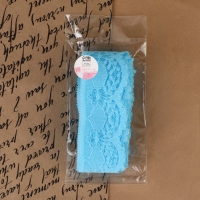 Кружево капроновое, 40 мм &times; 10 &plusmn; 1 м, цвет голубой