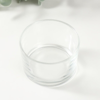 Подсвечник стекло на 1 свечу "Круглый" прозрачный 7,4х7,4х4,8 см