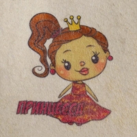 Шапка для бани детская "Принцесса" с принтом, белая Шапка для бани детская "Принцесса" с принтом, белая