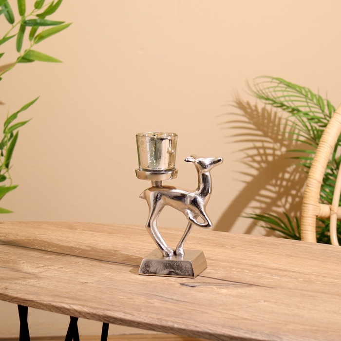 Подсвечник Подсвечник "Оленёнок" алюминий 11х8х17 см