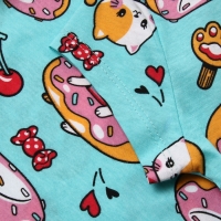 Комплект для девочки домашний (футболка/шорты) "Кошки", цвет бирюзовый, рост 104 Комплект для девочки домашний (футболка/шорты) "Кошки", цвет бирюзовый, рост 104