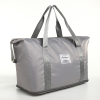 Сумка спортивная на молнии, с увеличением, наружный карман, цвет серый Сумка спортивная на молнии, с увеличением, наружный карман, цвет серый