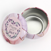 Банка для изготовления свечей с наклейкой &laquo;Mady with love&raquo;, 6,5 х 3,8 см.