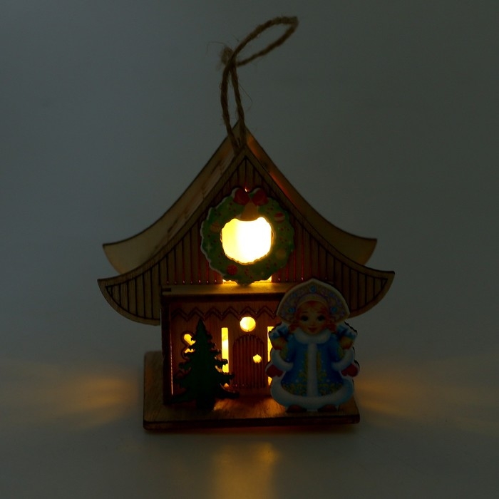 Световой декор &laquo;Новогодний дом Снегурочки&raquo; 5,9 &times; 8,3 &times; 7,5 см, МИКС
