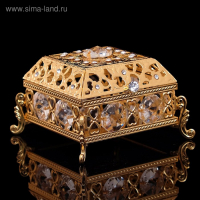 Шкатулка &laquo;Грация&raquo;, с зеркалом, 5,8&times;5.8&times;4.4 см, с кристаллами