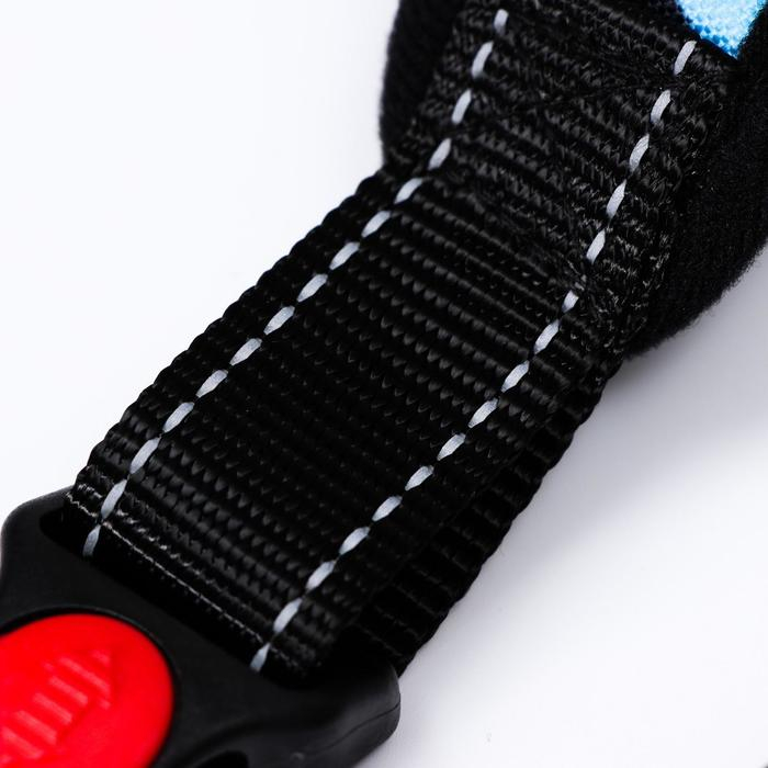 Шлейка К7 мягкая светоотражающая, размер S, ОГ 44-55 см, вес 5-9 кг, голубая хаки