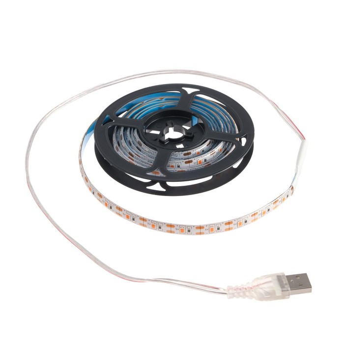 Фитолента светодиодная Luazon, 5 В, SMD5050, 2 м, IP65, 10.3Вт, 60 LED/м, USB, мультиспектр.