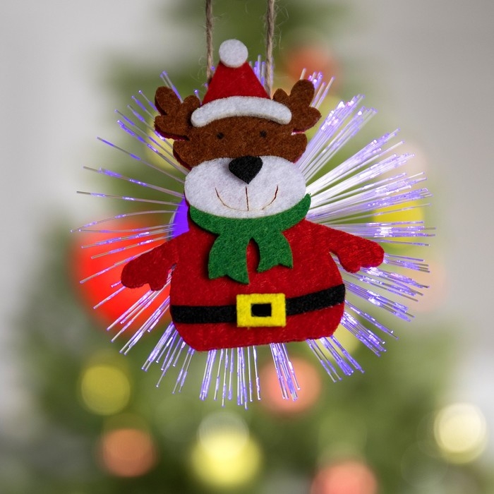 Световая подвеска &laquo;Олень&raquo; 10 см, батарейки LR44х3 (в комплекте), свечение мульти