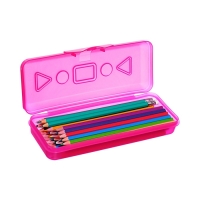 Карандаши 24 цвета Calligrata, ЭКОНОМ, заточенные, шестигранные, пластиковые, пенал-футляр и 3 чернографитных карандаша с ластиком в ПОДАРОК, МИКС Карандаши 24 цвета Calligrata, ЭКОНОМ, заточенные, шестигранные, пластиковые, пенал-футляр и 3 чернографитных карандаша с ластиком в ПОДАРОК, МИКС