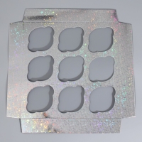 Коробка для капкейков, кондитерская упаковка с окном, 9 ячеек &laquo;Звёздочки&raquo;, 25 х 25 х 10 см