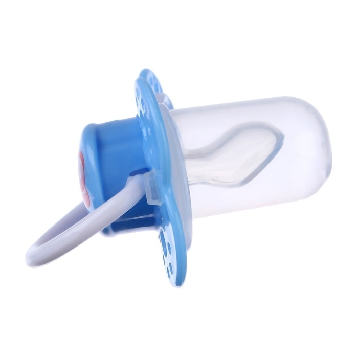 Соска - пустышка силиконовая ортодонтическая &laquo;Бабочка&raquo;, от 0 мес., с колпачком, цвет голубой